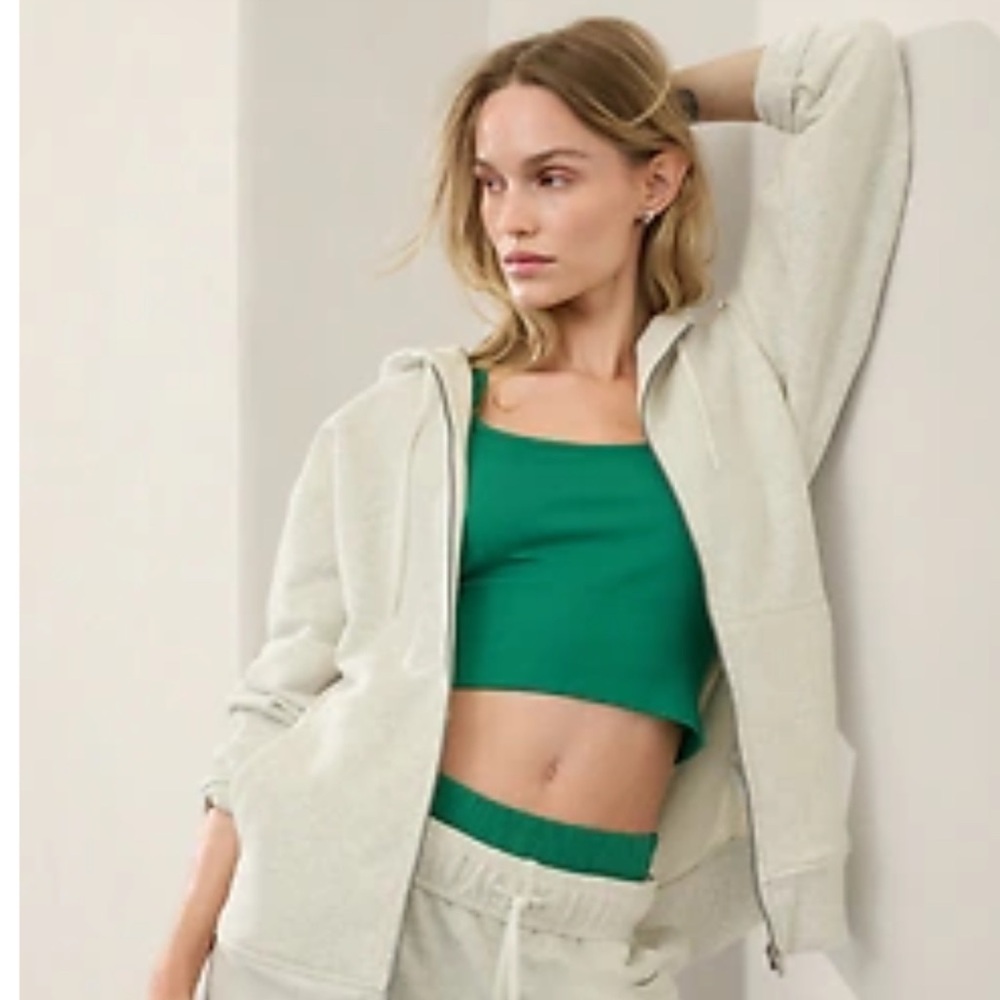 Athleta Forever Fleece Oversized Fill Zip Hoodie
